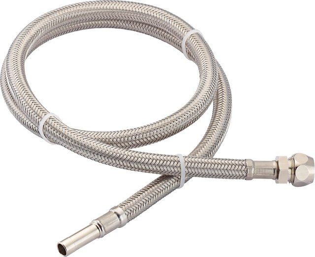 LUX-TOOLS Flex-Verlängerungsschlauch aus Edelstahl in Silber, Durchmesser: 10 mm, Länge: 1000 mm - Bild 1