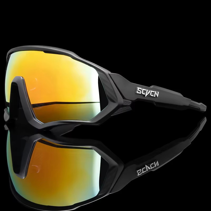 SCVCN Sportsonnenbrille, Vollrand, Photochrome, Schwarz, Herren - Bild 1