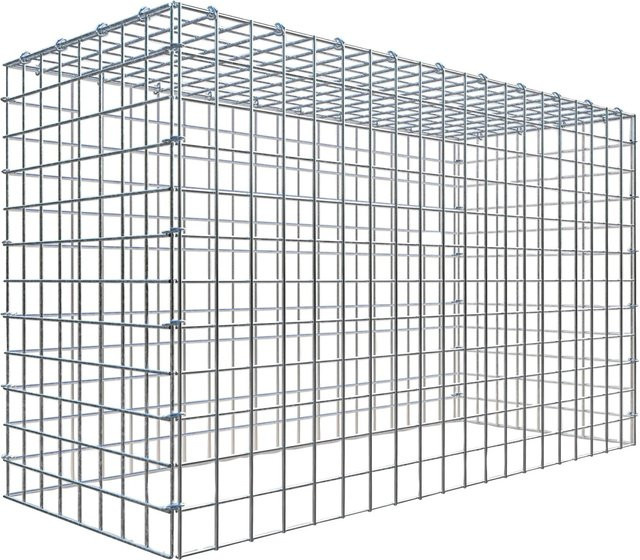 Gabiona C-Ring Anbaukorb Typ 3 in Silbergrau, Maschenweite 5 x 5 cm, B/T/H: 60 x 100 x 40 cm - Bild 1
