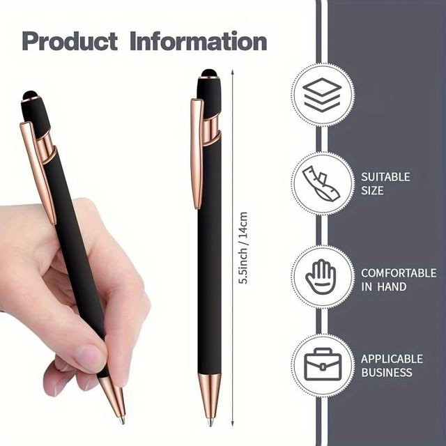 SZwatch 2-in-1 Metallkugelschreiber in Schwarz mit schwarzer Tinte und 1,0 mm Spitze - Bild 1