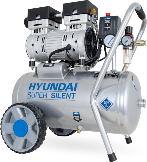Hyundai Silent Kompressor SAC55752 in Silber mit 8 bar und 750 l Luftvolumen - Bild 1