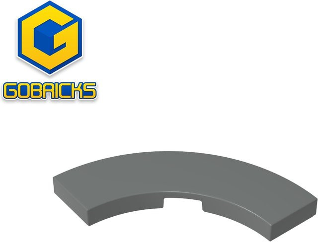 Gobricks GDS-2182 Fliese 3 x 3 gebogen, Makkaroni, Bausteine, Grau - Bild 1