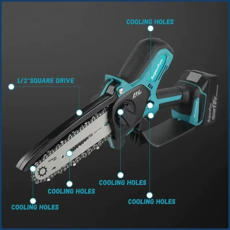 Makita Akku-Kettensäge 6 Zoll in Schwarz für 18V-Akkus - Bild 5
