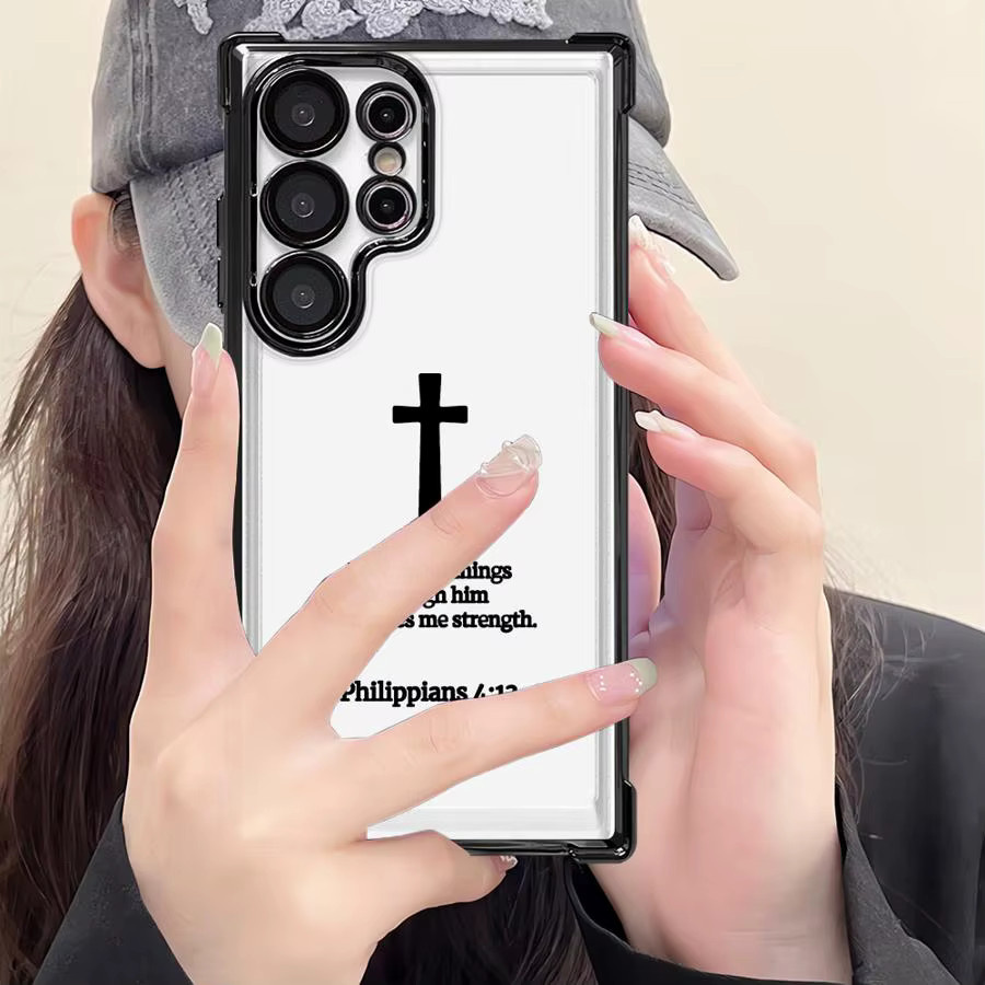 Weiche Handyhülle mit christlichem Kreuz Design für Samsung Galaxy S20 FE S21 S22 S23 S24 S25 Ultra Edge - Bild 3