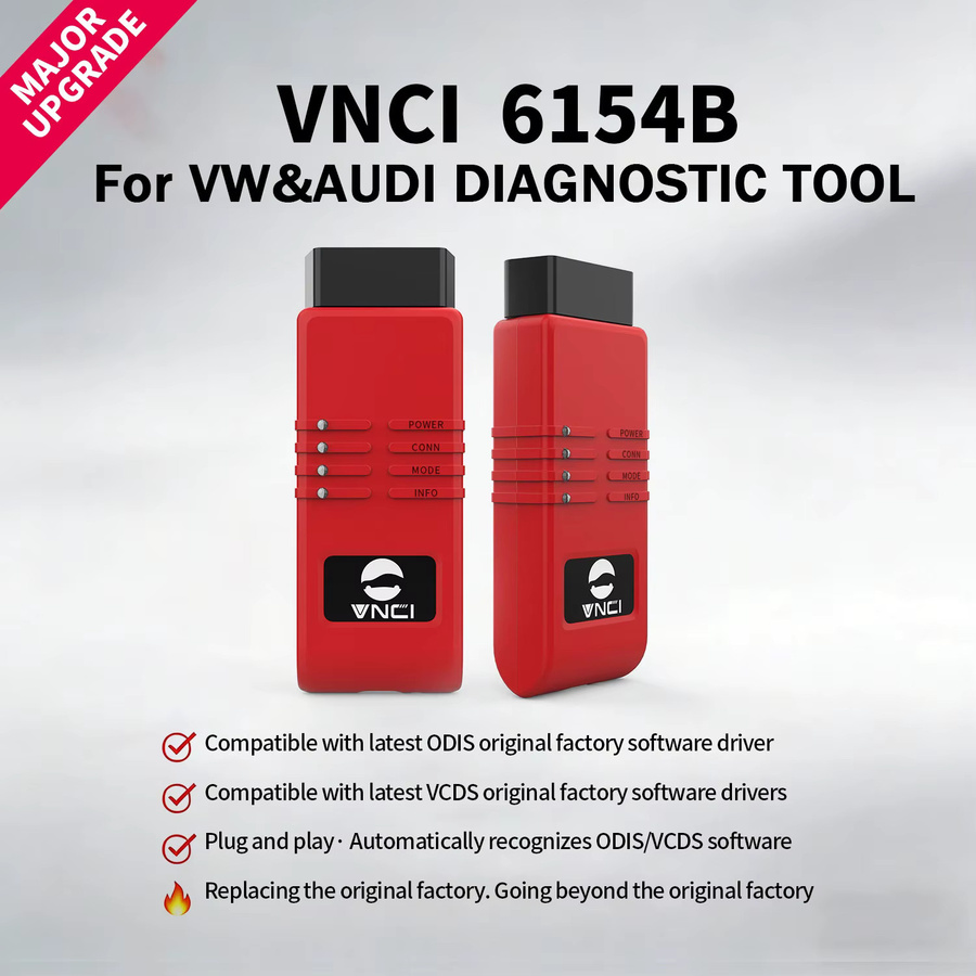 VNCI 6154B Diagnosegerät für VW, Audi, Skoda und Seat mit Unterstützung für CAN FD und DoIP, Verbindung über USB, Type-C und WiFi, Farbe: Rot - Bild 2