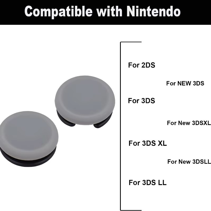 Nintendo Analog-Stick-Kappen-Ersatz 3D-Joystick-Abdeckung in Grau für Nintendo 2DS, 3DS, 3DS XL, LL und New 3DS, 3DS XL, LL - Bild 2