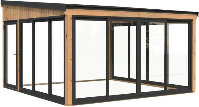 Palmako Holz-Gartenhaus Lumi Slide Plus mit Pultdach in Braun, B/T/H: 420 x 276 x 130 cm - Bild 1