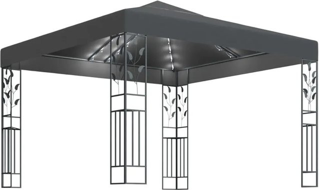 vidaXL Pavillon mit LED-Lichterkette in Anthrazit, B/T/H: 300 x 300 x 250 cm - Bild 2