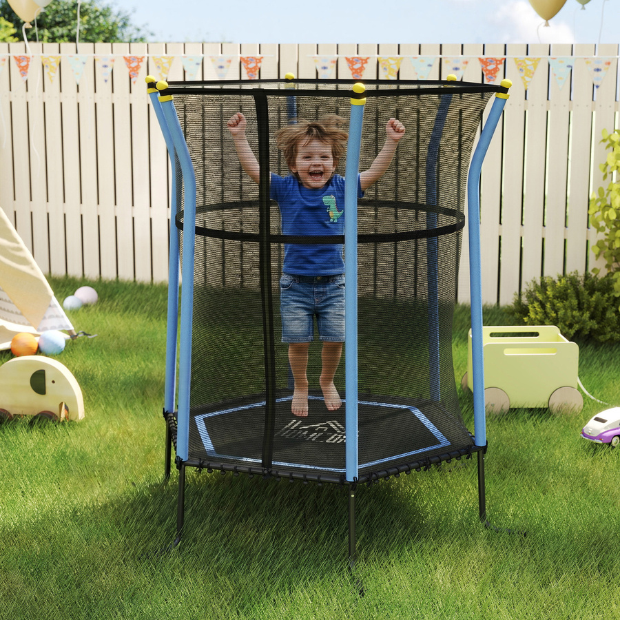 HOMCOM Kinder Trampolin mit Sicherheitsnetz Blau - Bild 2