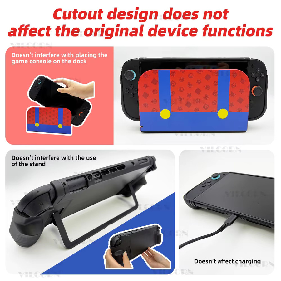 VILCORN Switch 2 Zubehör-Set mit rutschfester TPU-Schutzhülle und Displayschutzfolie aus gehärtetem Glas - Bild 2
