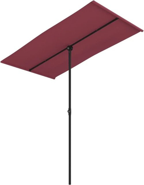 furnicato Sonnenschirm mit Aluminium-Mast in Bordeauxrot, B/T: 180 x 110 cm - Bild 1