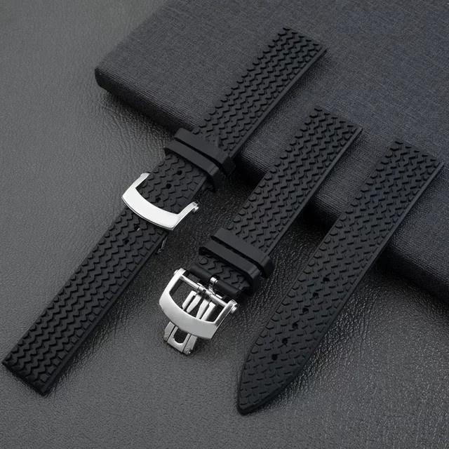 Uhrenarmband Chopard, Silikon, Schwarz, Edelstahl, 23 mm - Bild 1