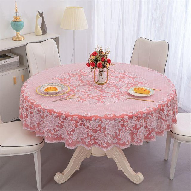 Wasserdichte und ölbeständige runde Tischdecke von Wucifang Jewelry in Bunt mit floralem Design, Durchmesser: 180 cm - Bild 1