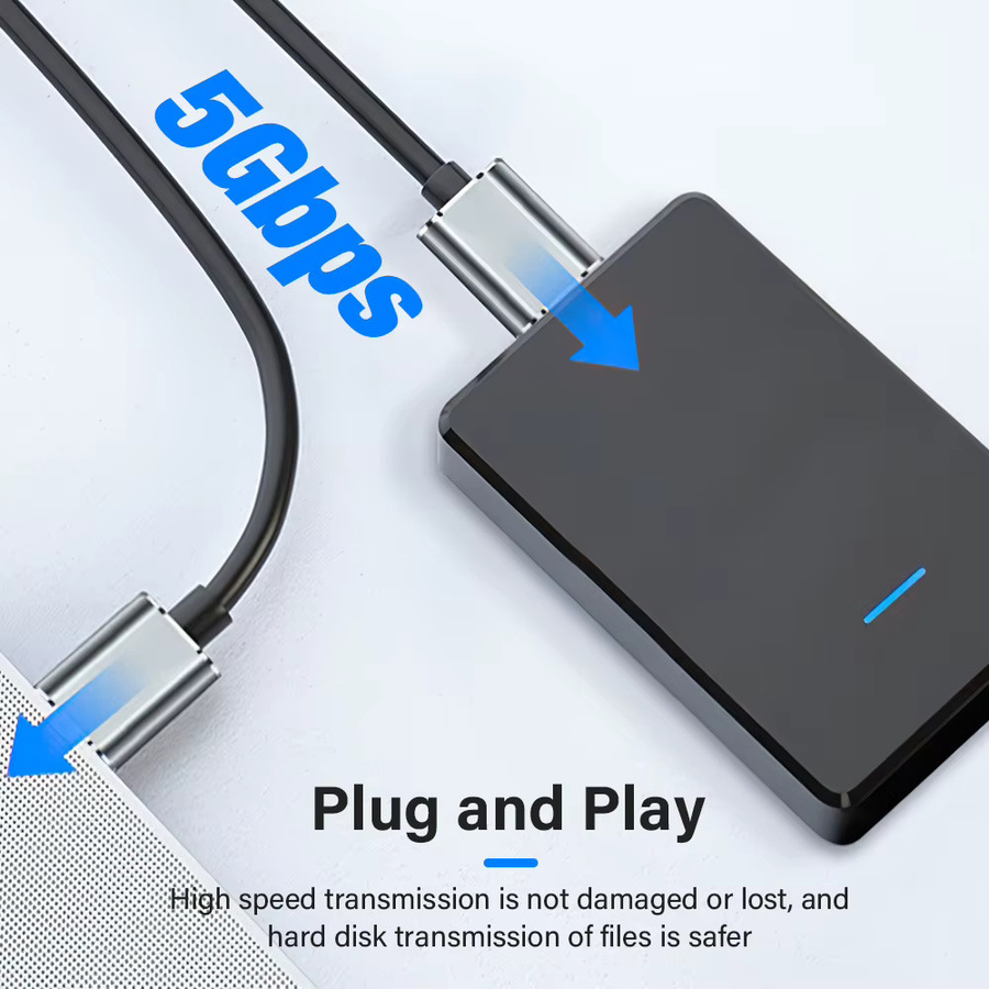 Nephy USB 3.0 auf Micro-B Kabel für externe Festplatten und SSDs, 5 Gbit/s Datenübertragung, Schwarz/Grau - Bild 4