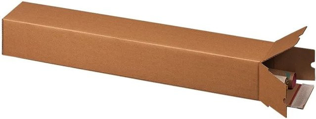 PROREGAL Plan-Box LxBxH: 71,5 x 10,5 x 10,5 cm Verlängerbare Wellpappe-Box mit Teleskophülle, Doppelter Selbstklebeverschluss und Aufreißfaden in Braun - Bild 1