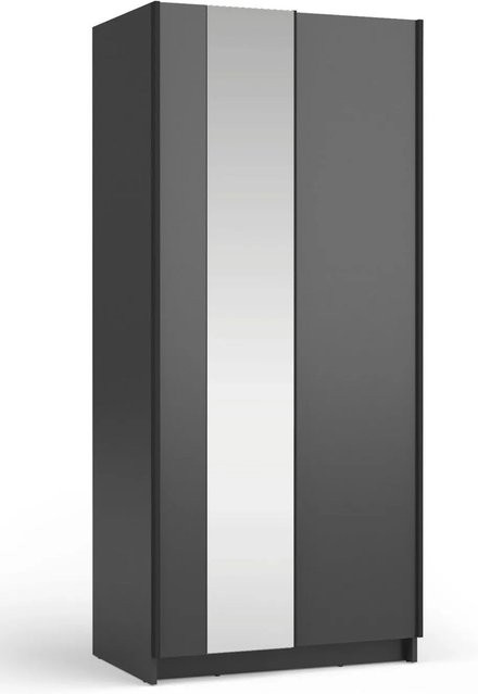 Schwebetürenschrank Sofia von Feldmann-Wohnen in Schwarz mit modernem Design, B/T/H: 80 x 54 x 182 cm - Bild 1