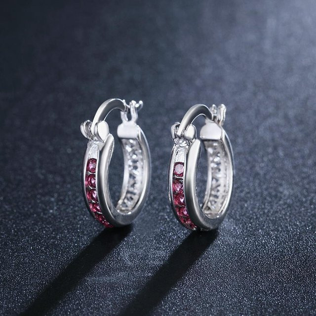 Wucifang Jewelry Ohrringe, 925 Silber, Zirkonia, violett, Damen - Bild 1