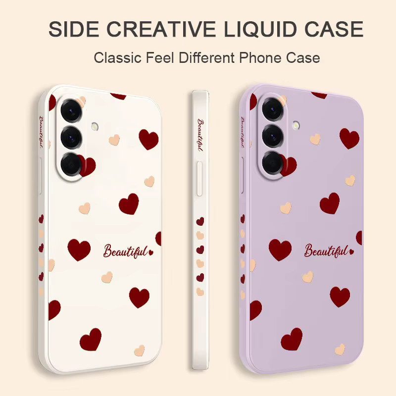 Rote Handyhülle mit Herz-Design für Samsung Galaxy A-Serie (A57, A56, A55, A54, A37, A36, A35, A34, A27, A26, A25, A24, A17, A16, A15, A14, A06, A05, A04) Cover - Bild 3