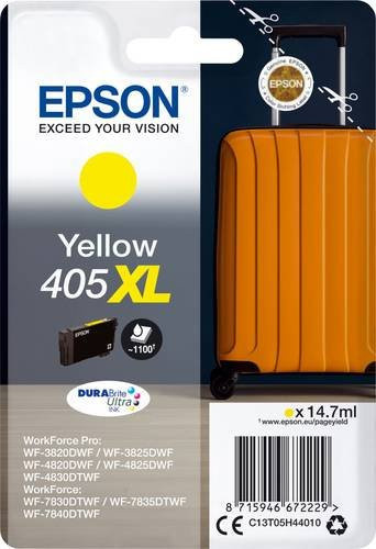 Epson Original Tintenpatrone 405XL Gelb C13T05H44010 mit 14,7 ml für WorkForce WF-7830, 7835, 7840 und WorkForce Pro WF-3820, 3825, 4820, 4825, 4830 - Bild 1