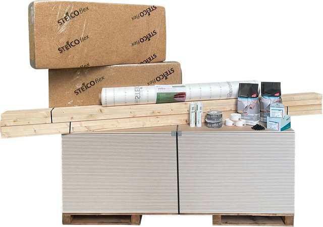 Steico Dachausbau-Komplettpaket aus Holzfaser in Braun, 200 mm - Bild 1