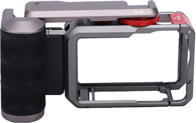 DJI Osmo Action 6 Metall Schutzrahmen mit Kamera-Griffhalter-Set und Auslösetaste in Grau - Bild 1