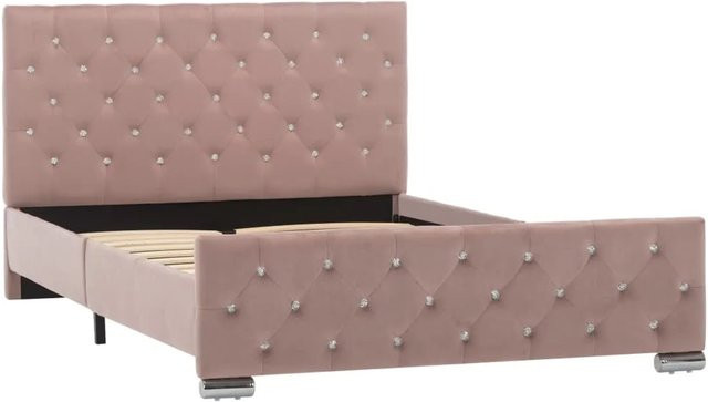 vidaXL Bettgestell aus Samt in Rosa, B/T/H: 120 x 200 cm - Bild 1