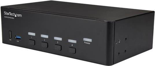 StarTech.com 4 Port HDMI KVM Switch mit Dual Display und Audio- sowie USB-Anschlüssen in Schwarz (SV431DHD4KU) für 4K UHD 30Hz - Bild 1