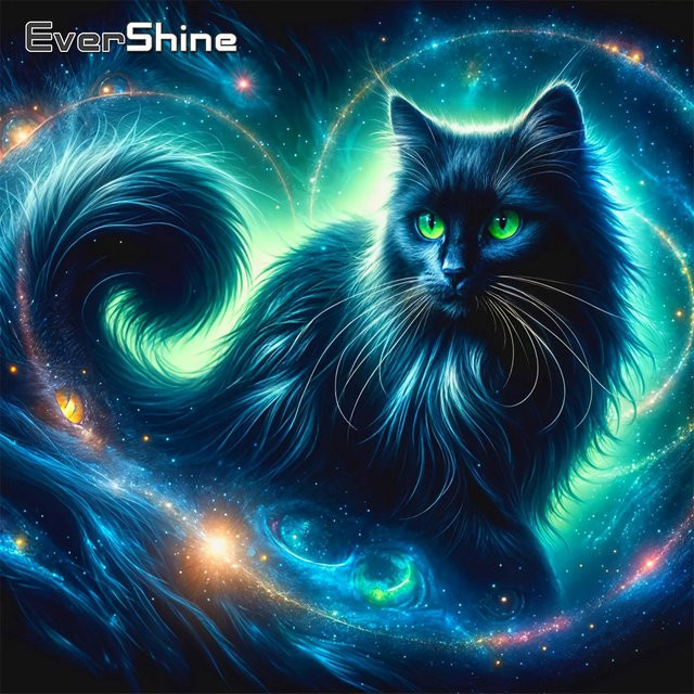 EverShine Diamant-Stickerei Katze 5D Malerei als Vollquadratisches Diamant-Mosaik Tier-Strass-Bild in Mehrfarbig zur Heimdekoration - Bild 1