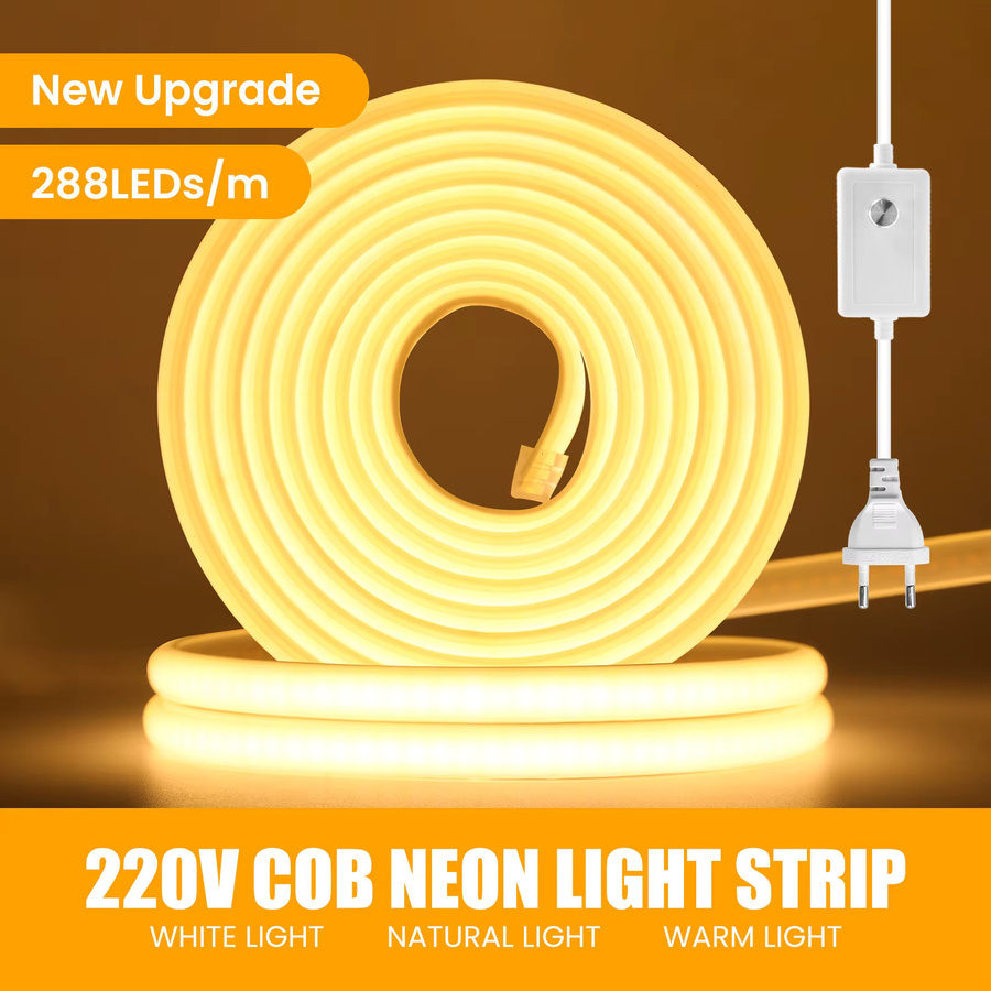 GAHADA LED-Neonlicht COB-Streifen dimmbar, IP65 wasserdicht, lineare Beleuchtung, 230 V, RA90, Weiß - Bild 2