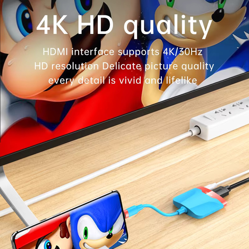 dtvane 3-in-1 USB-C Hub Adapter für Nintendo Switch mit USB 3.0 und PD-Ladefunktion in Metallic Silver/Multicolour - Bild 4