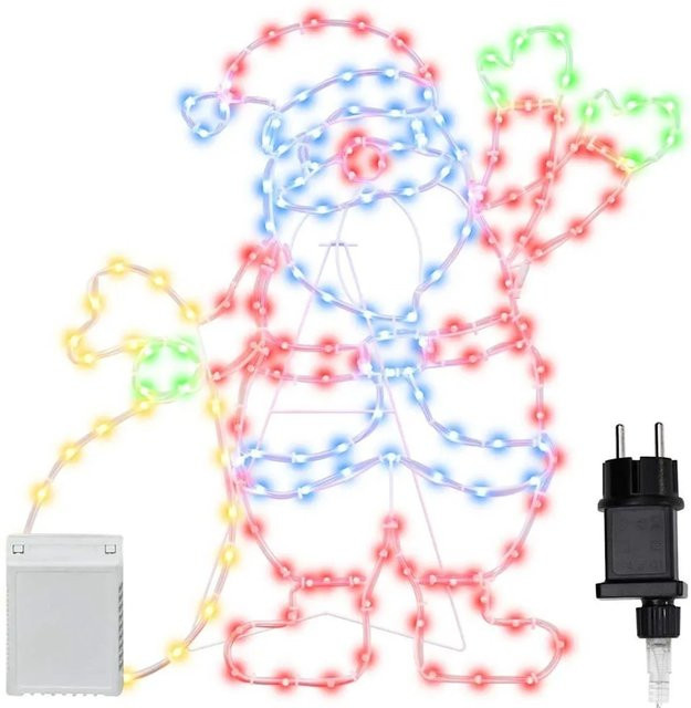 vidaXL Santa Claus Licht Mehrfarbig aus Eisen, H x B x T: 60 x 58,5 x 1,3 cm - Bild 1