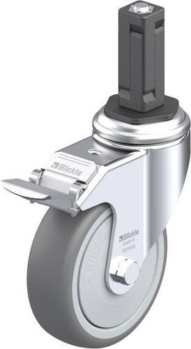 Blickle Lenkrolle LKRA-TPA 101KF-11-FI-EV13 mit Feststeller, Farbe: Silber/Grau, Rad-Durchmesser: 100 mm, Tragfähigkeit: 110 kg - Bild 1