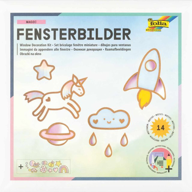 folia Fensterbilder Bastelset Magic mit 14 Motiven - Bild 1