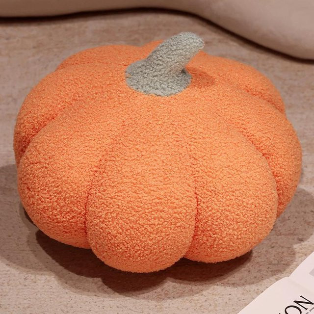 Yiran toy Kürbis Plüschkissen, Plüschtier, Braun Grau Orange, 20cm - Bild 1