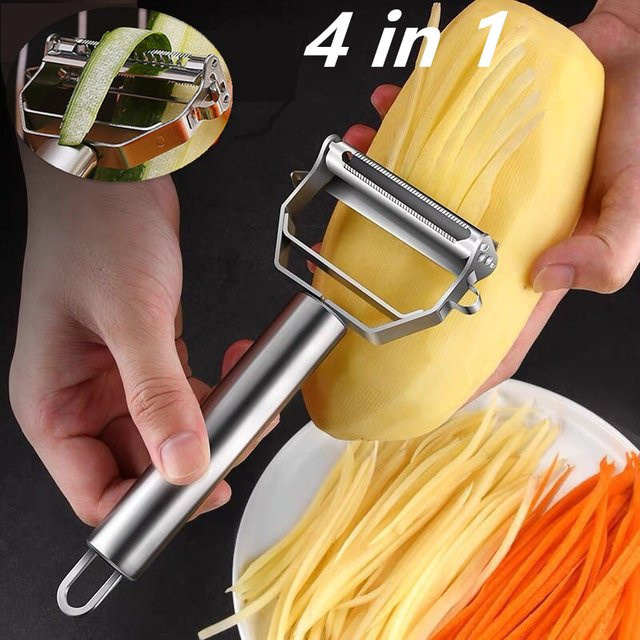 Kitchya Multifunktionaler Küchenschäler aus Edelstahl in Silber für Gemüse und Obst - Bild 1