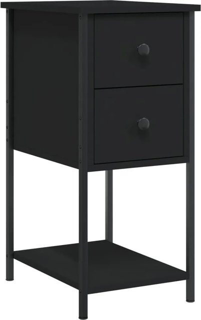 vidaXL Nachttisch in Schwarz aus Holzwerkstoff und Eisen, B/T/H: 32 x 42 x 70 cm - Bild 1