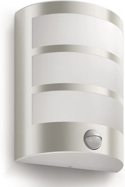 Philips Python LED-Außenwandleuchte mit Bewegungsmelder in Edelstahl und Grau, 3,8 W, 2.700 K Warmweiß - Bild 1