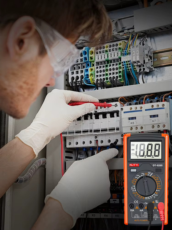 NJTY Digitales Multimeter in Orange als professioneller AC/DC-Spannungs-, Strom- und Frequenztester mit Ohmmeter und Amperemeter - Bild 7