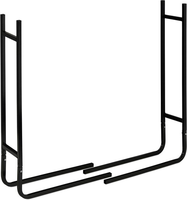 Relaxdays Kaminholzregal aus Stahl in Schwarz, B/H/T: 91 x 123 x 19,5 cm - Bild 1