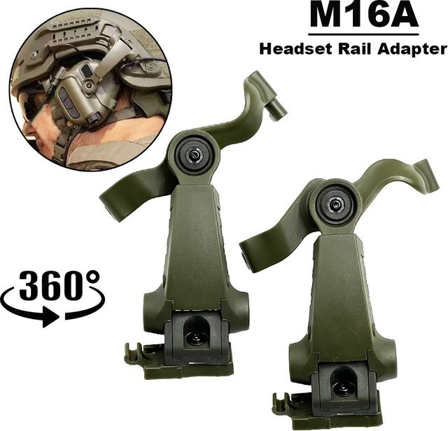 EARMOR M16A Headset Swing Bracket Adapter mit 360 Grad Rotation für Ops-Core Helme und ARC Rails, kompatibel mit Earmor M32 SE, M32, M31, M32H und M31H Headsets - Bild 1