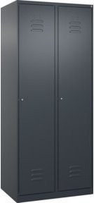 C+P Spind Classic PLUS Garderobenschrank mit 2 Abteilen, Anthrazit, H x B x T: 185 x 80 x 50 cm - Bild 1