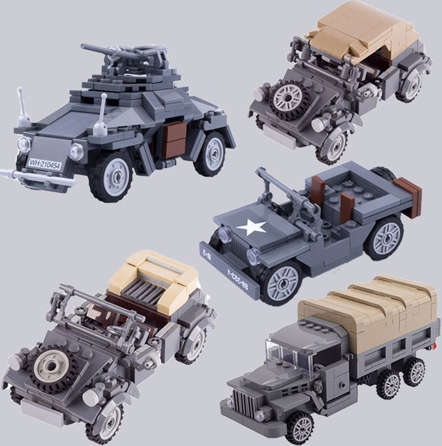 BRICKPANDA WWII Militär Fahrzeug Bausteine LKW Zubehör Bunt / Mehrfarbig - Bild 1