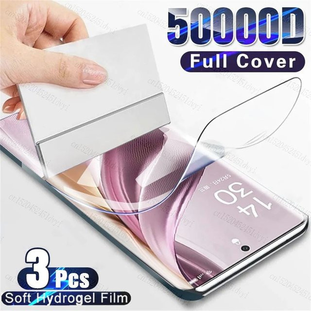 3er-Pack Hydrogel Displayschutz Folie Full Cover für Realme GT Neo 5, GT 2 Pro, 10, 9, 8, 7, 6 sowie 9i, 8i, x2, x3, xt in Transparent - Bild 1