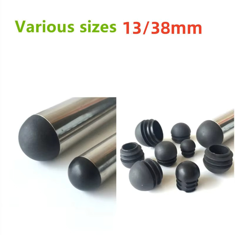 16er Set Runde Rohrstopfen aus Kunststoff in Schwarz für Stuhlbeine und Möbel zur Bodenprotektion, Durchmesser: 13-38 mm - Bild 2