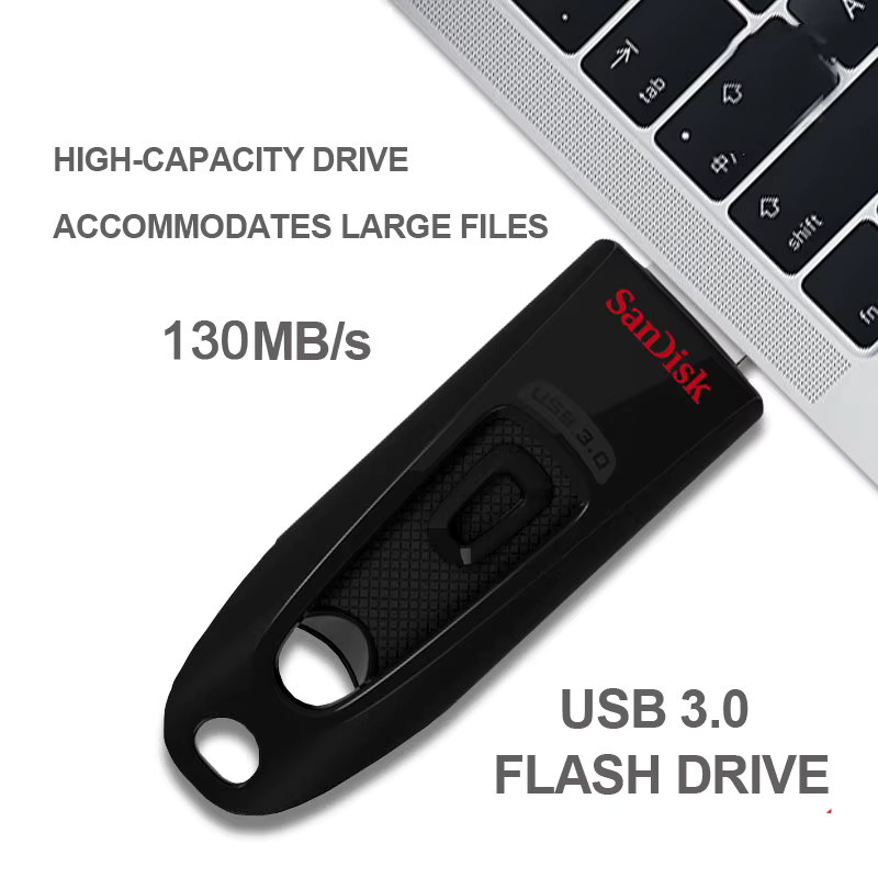 SanDisk Ultra USB 3.0 Flash-Laufwerk CZ48 USB-Stick in Schwarz mit Lesegeschwindigkeit bis zu 130MB/s - Bild 2