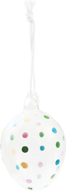 Rico Design Glas Ei mit Punkte-Design in Multicolor für deine Osterdekoration - Bild 1