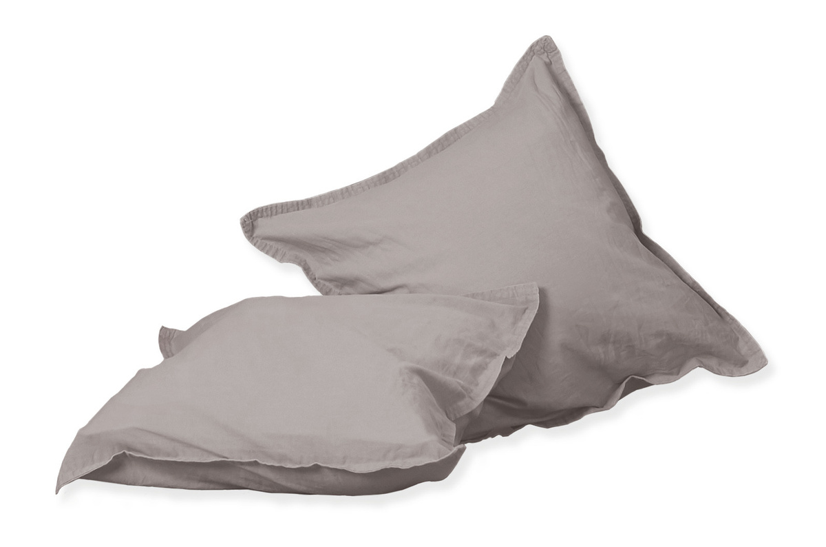 2 Stück Hahn Renforce Kissenbezüge aus Baumwolle, Farbe: Steingrau, B/T/H: 40 x 40 x 0 cm - Bild 1