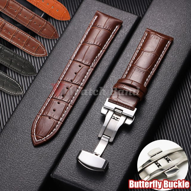 Uhrenarmband Leder, Schwarz, Unisex - Bild 1