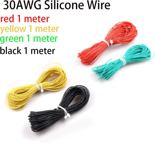 Creapart 30AWG Silikondraht Kabel Set für RC FPV Drone Kamera Flight Controller ESC Sender ELRS in Gelb, Grün, Schwarz und Rot - Bild 1