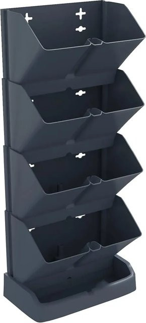 vidaXL 4-teiliges vertikales Pflanzgefäß-Set Anthrazit aus Polypropylen - Bild 1